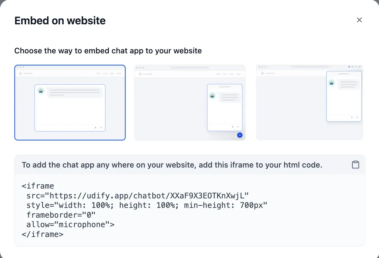 Dify Embed 옵션 - iframe 임베드 및 챗봇 위젯 통합